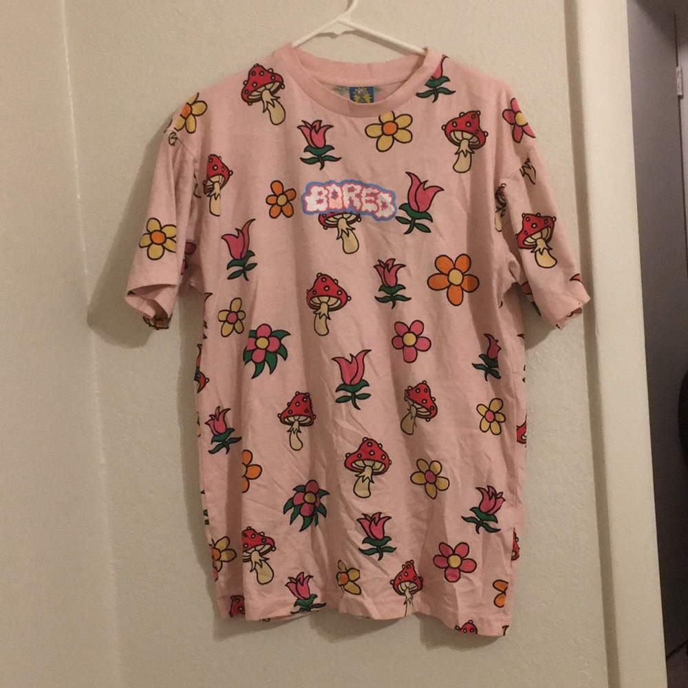 🌸🌺🍄TEENAGE MUSHROOM FLOWER PRINT T-SHIRT🍄🌺🌸